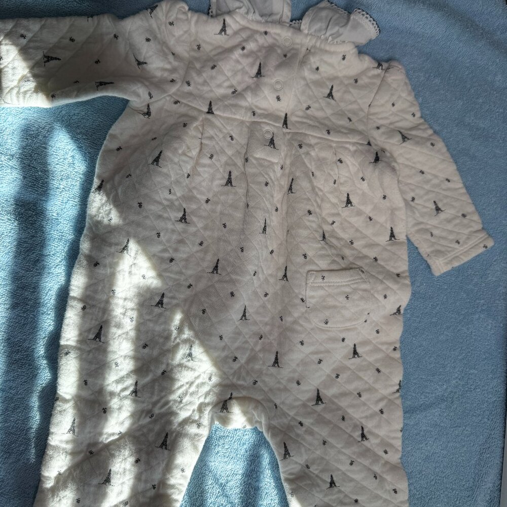 Janie and Jack Eiffel Tower Cream Footie Size 3-6 Months - Picture 5 of 5